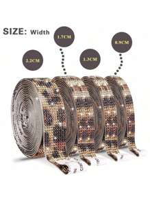 1 Pc Self Adhesive Rhinestone Rhinestone Bling Crystal Ribbon Sticker Wrap For Craft Jewel Tape Roll With 2 Mm Rhinestones For DIY Car Phone Decoration