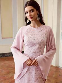 ZEYLAH 女士中长连衣裙，日常休闲时尚 - 藕粉色 - 查看 6