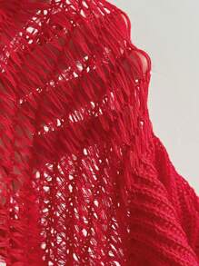 SHEIN Unity 女士休闲无袖红色针织上衣 - 紅色 - 查看 6