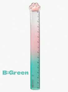 1pc Cute Cat Paw Straight Ruler, 15cm Transparent Drawing Ruler, Highly Attractive Gradient Plastic Measuring Ruler, Student Stationery, Cartoon Creative Bookmarks, Pink Agenda Ruler, Drawing Measuring Tool, Prize Or Gift