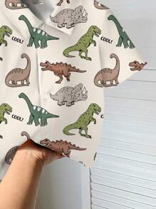 SHEIN 男童休闲宽松舒适短袖衬衫，适合春夏季 - 彩色 - 查看 4