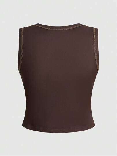 Grunge Punk Music Festival Western Punk Print Rhinestone Decor Plus Size Fitted Tank Top