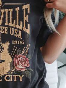 Plus Size Casual T-shirt met korte mouwen en ronde hals, modieus voor de zomer