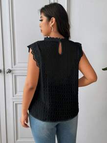 SHEIN Frenchy Ärmelloses Hemd Einfarbig in Große Größen, einfach und modisch für den Sommer