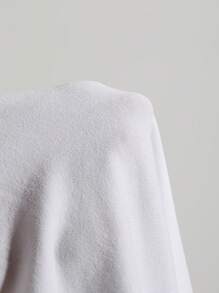 DAZY 星形印花圆领T恤 Y2K，女款短款上衣 - 白色 - 查看 9