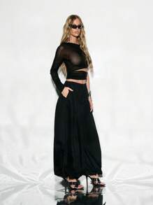 KIZN Comfortable Parachute Pants Wide Leg Balloon Trousers High Waist Harem Style Casual Festival Dance Street Fashion Loose Fit