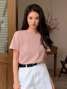 DAZY Camiseta Gráfica Con Letras - Rosa vieja - Ver 8