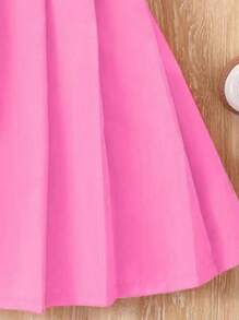 Bộ 2 áo thun tay ngắn in nơ và chân váy xếp ly cho bé gái - Hồng - Xem 5