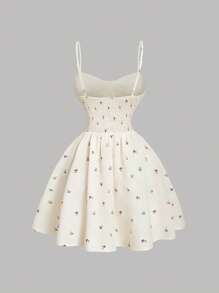 SHEIN MOD 女士夏季碎花吊带迷你连衣裙 - 彩色 - 查看 2