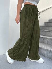 SHEIN EZwear Spodnie Plus Size, proste, casualowe, minimalistyczny design, odpowiednie na lato