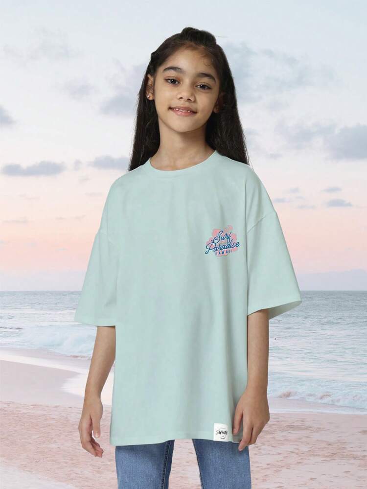 Surf Paradise Hawaii Graphic Oversized Cotton Tee