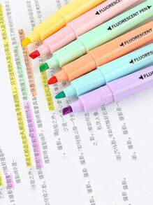 6 sztuk zakreślaczy, różne pastelowe kolory, końcówka ścięta, estetyczny zestaw zakreślaczy, na bazie wody, bez rozmazywania do dziennika, planera biblijnego, notatek, dorosłych, dzieci, studentów, biura, artykułów szkolnych (6 fajnych kolorów) powrót do szkoły