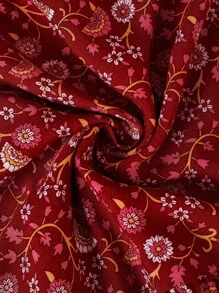 SHEIN Clasi Plus Size Ditsy Floral Halter Neck Casual Vacation Dress