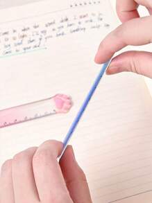 1pc Cute Cat Paw Straight Ruler, 15cm Transparent Drawing Ruler, Highly Attractive Gradient Plastic Measuring Ruler, Student Stationery, Cartoon Creative Bookmarks, Pink Agenda Ruler, Drawing Measuring Tool, Prize Or Gift