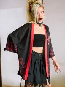 ROMWE J-Fashion Top simple, décontracté et mode pour tous les jours avec manches courtes pour femme - Noir - Voir 6