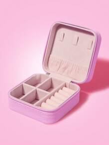 THE POWERPUFF GIRLS X SHEIN Fashionable Bubbles Pattern Jewelry Travel Organizer - Pink - View 4