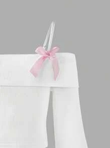 Sparklyn Le nouveau Top à manches longues avec bretelles, design épaules dénudées et nœud papillon pour les préadolescentes est sur le marché. Il est confortable, , élégant, doux, mignon, dynamique, unique et indispensable pour s'habiller. - Blanc - Voir 4