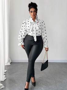 Maweii Plus Size Plain Long Sleeve Shirt, Fashionable & Suitable For Summer - White - View 4