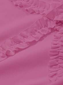 DAZY Tween Girl Round Neck Short Sleeve Knit T-Shirt Summer,Back To School Clothes - Hot Pink - View 5