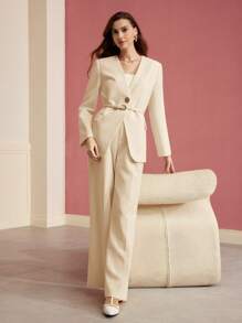 MOTF PREMIUM PRESS CREASE TAILORED SUIT PANTS - Apricot - View 4