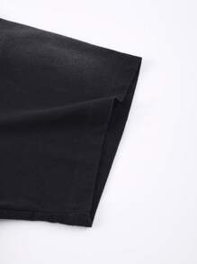 ROMWE MEN Street Life Men's Boxy Fit T-Shirt Set (Washed T-Shirt + Washed Shorts) - Blue - View 8