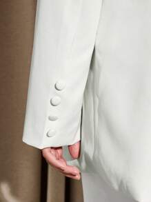 AiiRZ Áo khoác vest công sở cỡ lớn chuyên nghiệp hai hàng khuy Áo khoác vest công sở lịch sự trang trọng Ve áo điều hành Bộ sưu tập công ty - trắng - Xem 4