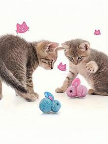 PETSIN Random Cat Toys, Plush Rabbit Cat Doll, Soft Interactive Cat Doll Ball, Plush Material Suitable For All Cats - Kitten Chewing Playthings, Cat Plush Toys, Cat Biting Toys, Kitten Interactive Toys - Multicolor - View 2