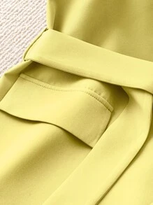 SHEIN Clasi Women's Solid Color Lapel Neck Single-Breasted Casual Sleeveless Blazer - Yellow - View 3