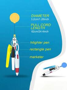1 Set Nurse Pen Set - 1 Pc Highlighter Pen 1pc Marker Pen 1pc Retractable Ball Pen 1pc Nurse Retractable ID Name Badge Reel - Multicolor - View 8