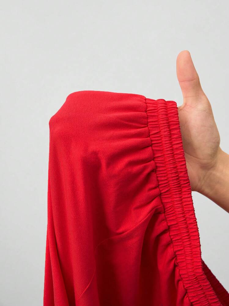 Coolane Conjunto de 2 piezas para mujer: top con tirantes de punto con bloqueo de color y shorts de punto, apropiado para primavera/verano - Rojo y blanco - Añade 8