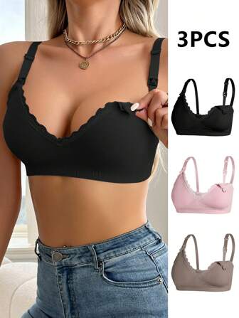 Moonlight & Mama 3pcs Seamless Maternity Underwear Set, Spaghetti Strap, Fashion & Suitable For Summer