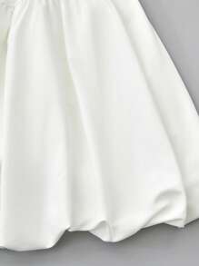 SHEIN Fitted & Stretch White Sleeveless Ruffle Hem Dress For Tween Girls, Elegant Resort Style,Holiday,Summer,Travel