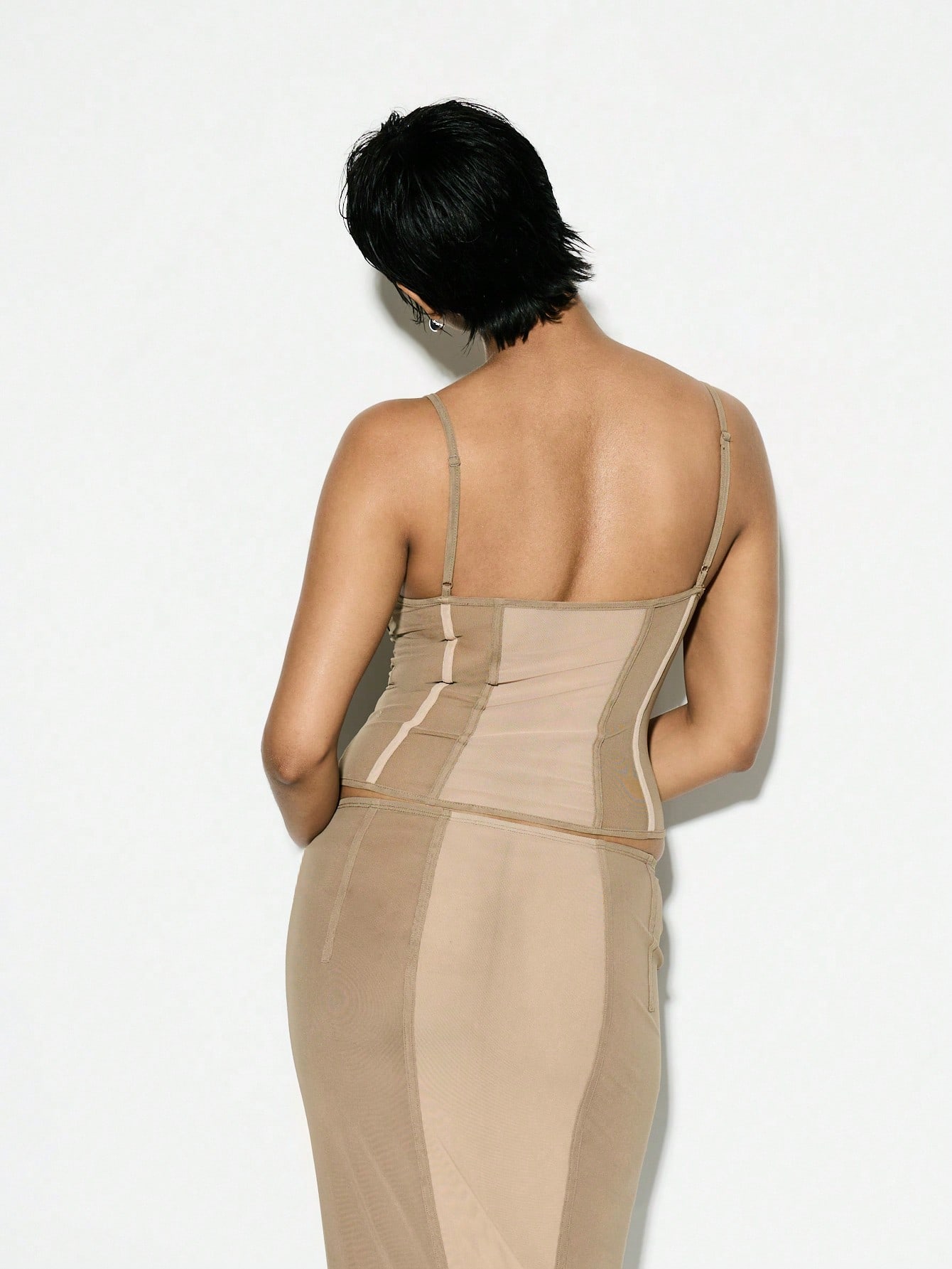 KIZN Top bustier moulant structuré en maille à empiècements pour femme