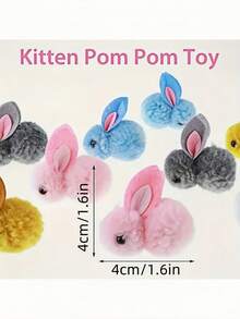 PETSIN Random Cat Toys, Plush Rabbit Cat Doll, Soft Interactive Cat Doll Ball, Plush Material Suitable For All Cats - Kitten Chewing Playthings, Cat Plush Toys, Cat Biting Toys, Kitten Interactive Toys - Multicolor - View 9