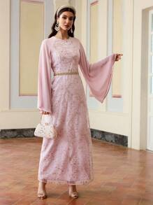 ZEYLAH 女士中长连衣裙，日常休闲时尚 - 藕粉色 - 查看 7