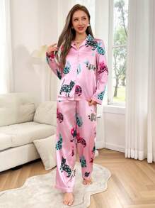 Dream Adore 2pcs/Set Women's Cute Cat Print Pajamas Set