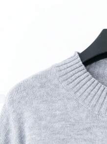 SHEIN LUNE Plus Size Women Knitted Wool Sweater Lounge Set, Coffee Color - Grey - View 3