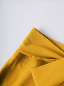 Franclia Falda de mujer de unicolor con cintura fruncida, falda de mujer elegante de color borgoña