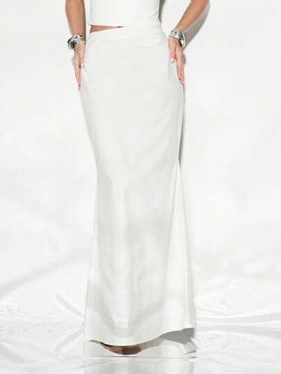 KIZN Elegante falda maxi hasta el piso para fiesta de noche formal, boda, dama de honor, ocasión especial, silueta clásica de línea A, sofisticada para todas las temporadas