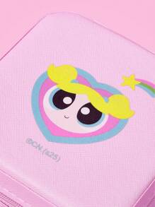 THE POWERPUFF GIRLS X SHEIN Fashionable Bubbles Pattern Jewelry Travel Organizer - Pink - View 3
