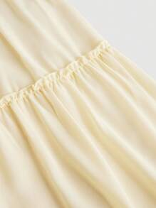 SHEIN MOD Ruffle Skirt Boho Long Skirt Break Paperbag Waist Frill Trim Ruffle Hem Skirt - Yellow - View 3