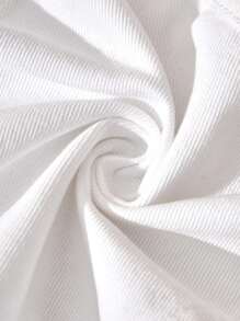 SHEIN 青少年女孩春夏海滩波西米亚风度假白色水洗破洞牛仔裤夹克上衣，女孩夏季音乐会狂欢节街头服饰