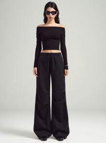 LYSMO Women's Vintage Washed Straight Jeans - Black - View 4