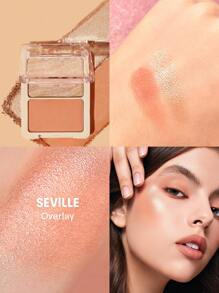 SHEGLAM Glam 101 Hybrid Highlighter & Blush Duo-Seville Blush Highlighter Powder Palette Non-Fading Multi-Use Non-Greasy Shimmer Lightweight Smooth Blusher Pink Rosa Blush Brand Beauty Makeup Face Paint Cosmetic For Women Girls Perfect For Winter Spring Ideal For Y2K Fancy Fashion Suitable For Birthday Gift Party Ready Best Color - Seville - View 1