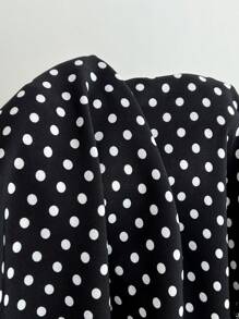 Elamini Women's Bow Decor Ruffle Hem Slip Dress - Black - View 4