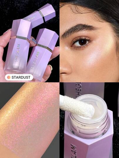 SHEGLAM Chroma-Glow Bloom 液體螢光筆-星塵變色凝膠霜多色螢光筆高光效果持久亮白不結塊發光熒光筆化妝品流行 熒光筆 品牌 美容 化妝 化妝品 適合女性與女孩 完美搭配冬季春季 Y2K 時尚 流行 生日禮物 假期 派對準備就緒 最佳顏色