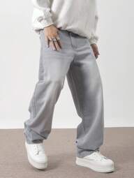 Manfinity Hypemode Pantalon long casual simple à poche de couleur unie pour homme, pour un port quotidien