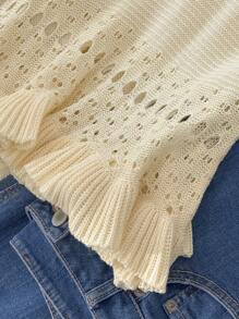 CosyJoli Thời trang nữ cỡ lớn, phong cách thường ngày thanh lịch, thích hợp đi nghỉ mát, màu mơ sang trọng, dự tiệc mùa hè, áo mùa hè, đồ đi biển, phụ nữ đi biển, trang phục công sở, trang phục thường ngày, kỳ nghỉ hè, phong cách Y2K, áo đi biển dễ thương, áo không tay, áo ren móc viền bèo thoáng khí, hơi xuyên thấu. - Màu be - Xem 4