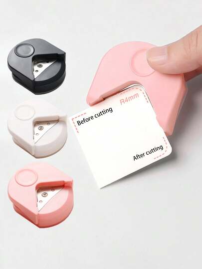 1 cortador de cantos redondos, ferramenta de chanfro R4, arredondador de papel fotográfico, cortador de cantos para filme laminado, cortador de ângulo para cartões, volta às aulas, volta às aulas, material escolar