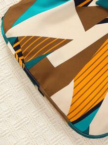 SHEIN Ung flicka Geometrisk Tryckt Klänning med Bälte - Multifärgad - Visa 8